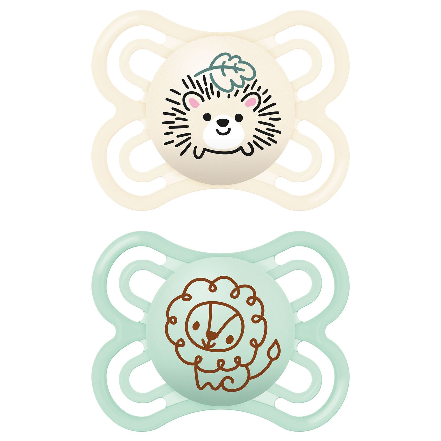 Succhietto perfect confezione doppia 2-6 mesi con porta ciuccio - verde - mam - Mam