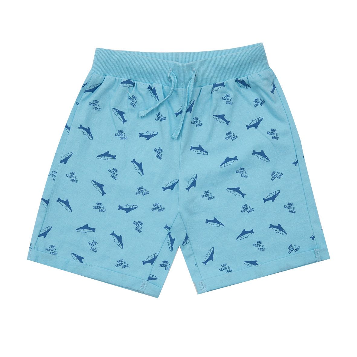 Short jersey bimbo azzurro stampato - Mawi