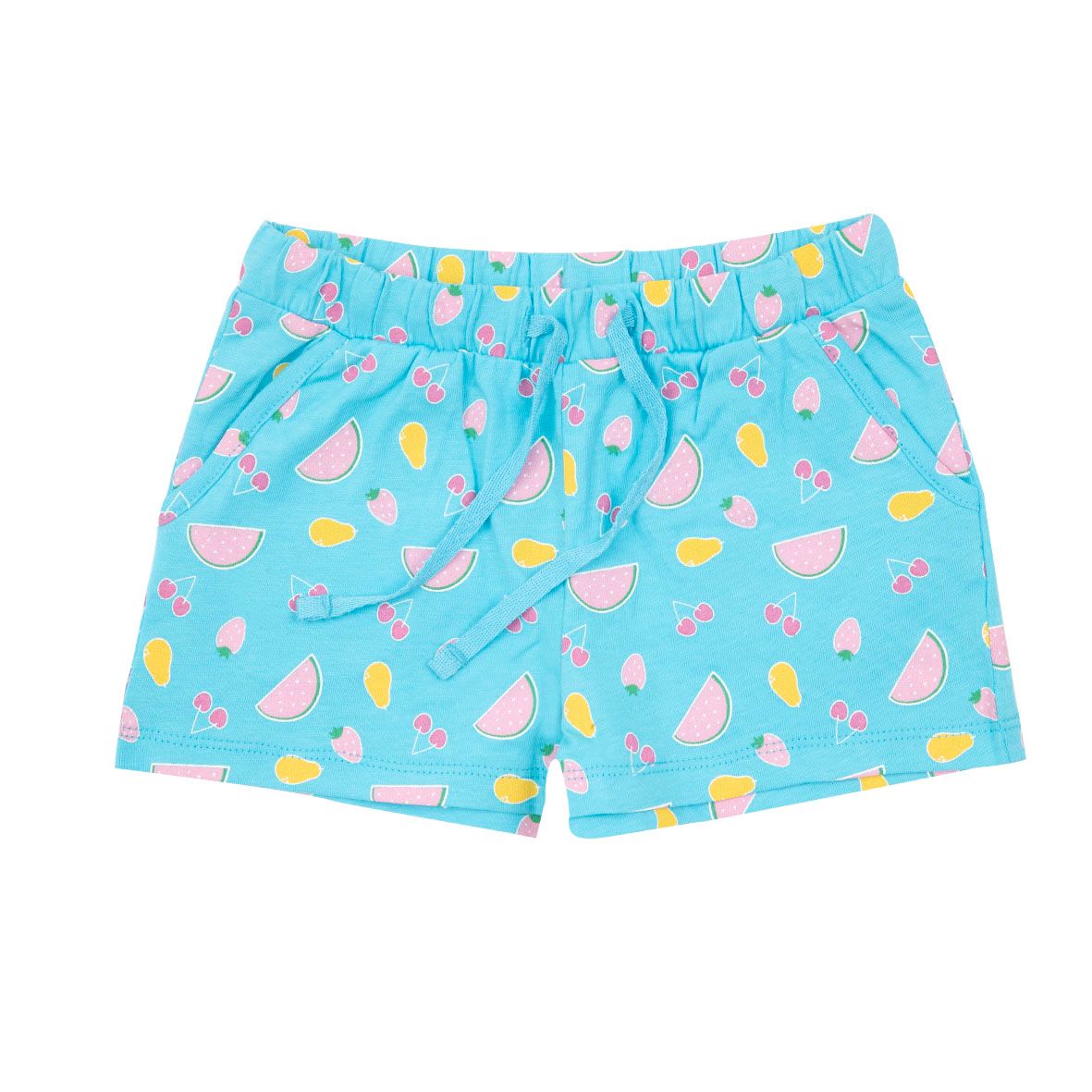 Shorts jersey bimba azzurro stampa frutta - Mawi