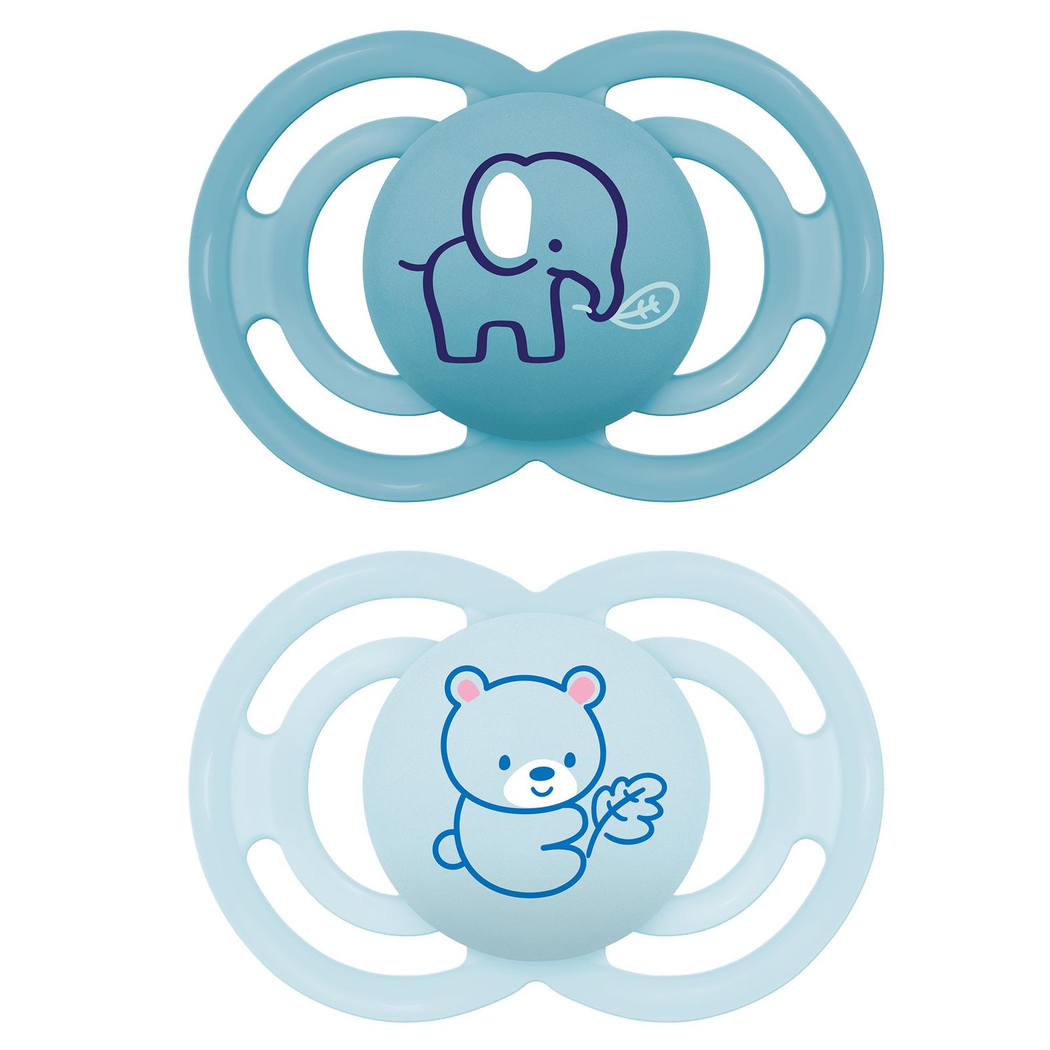 Succhietto perfect confezione doppia 6+ mesi - con porta ciuccio - azzurro - mam - Mam