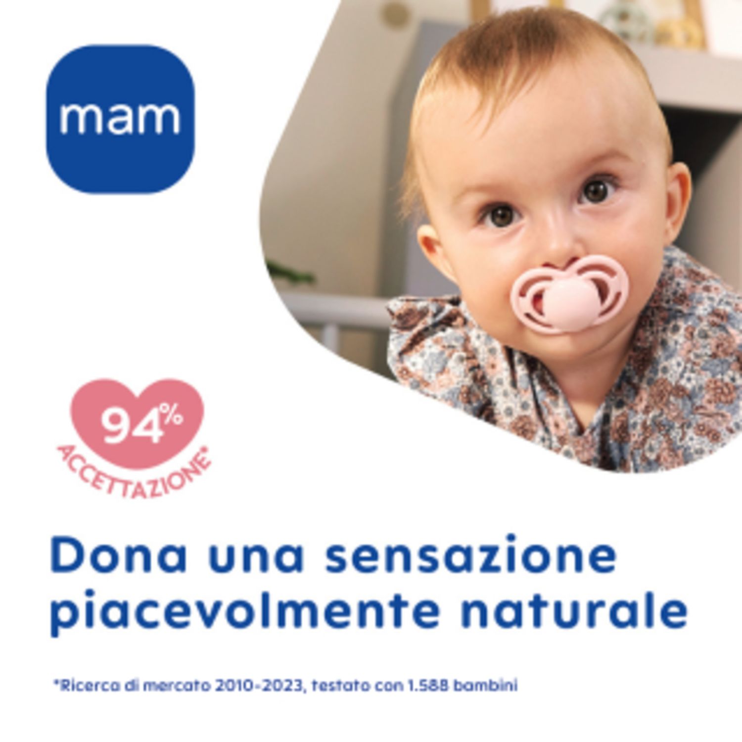 Succhietto perfect confezione doppia 6+ mesi - con porta ciuccio - azzurro - mam - Mam