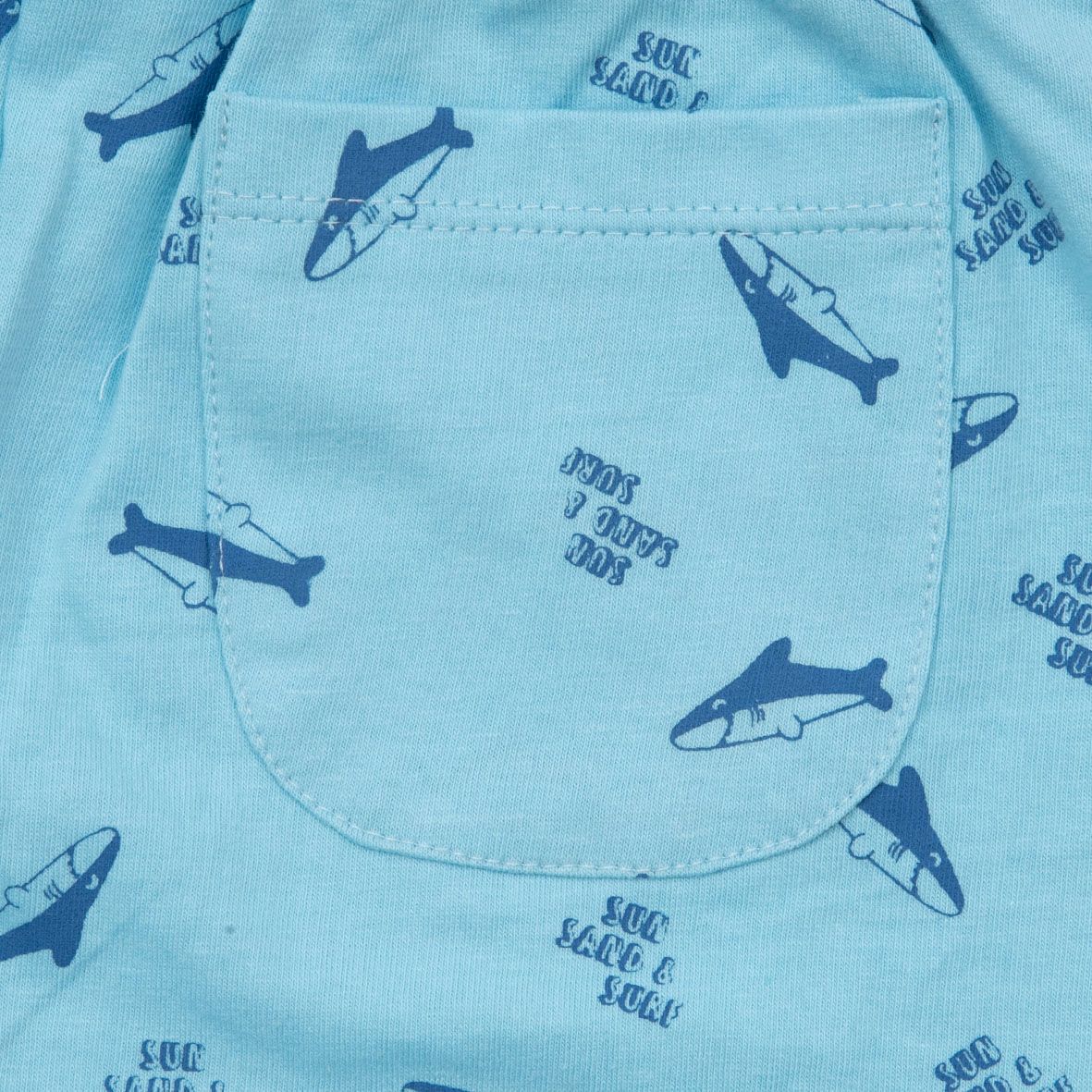 Short jersey bimbo azzurro stampato - Mawi