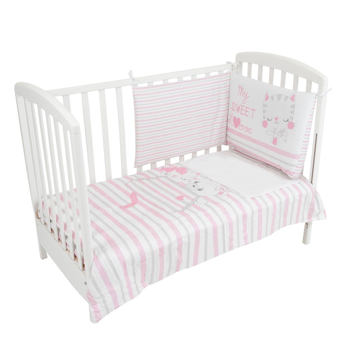 Set 3 pezzi lettino gatto rosa - Mawi