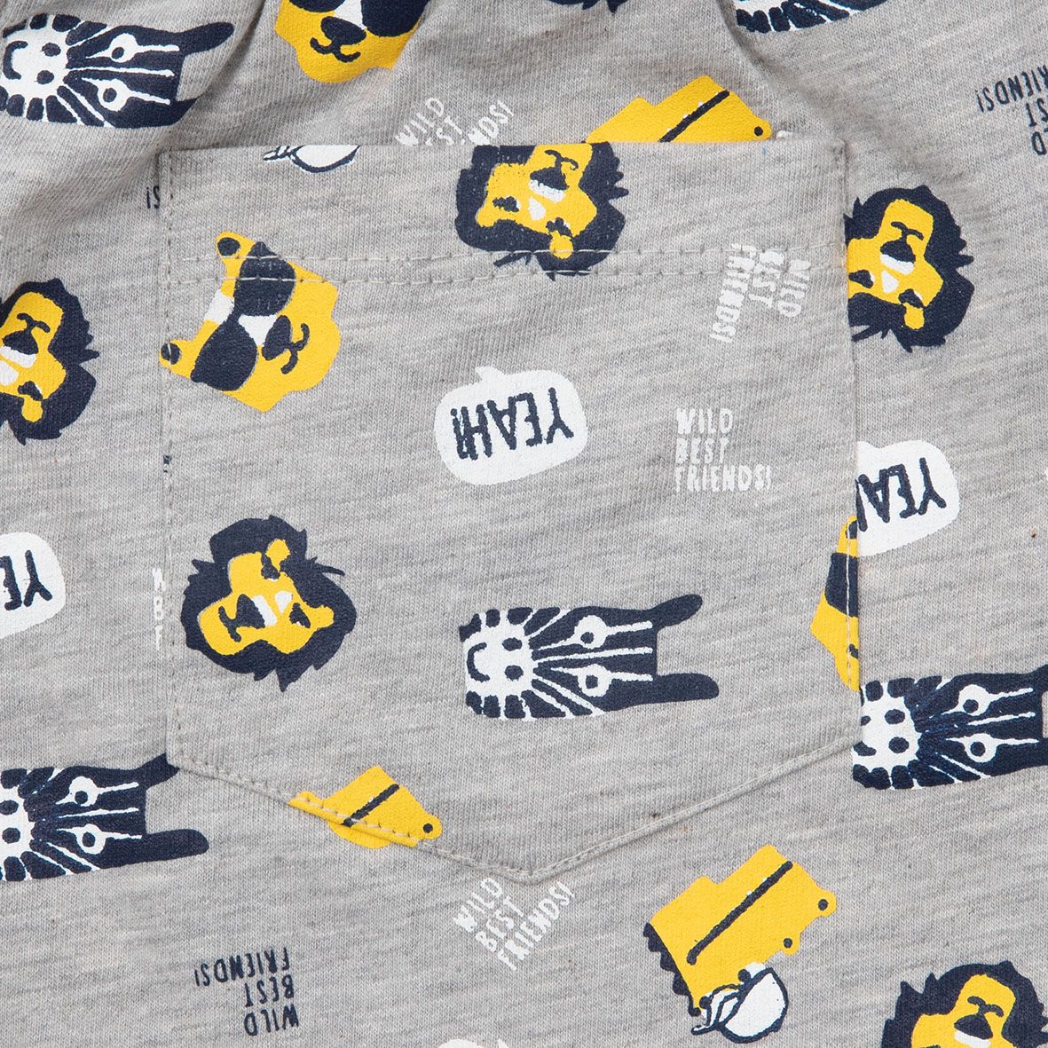 Short jersey bimbo grigio chiaro stampato - Mawi