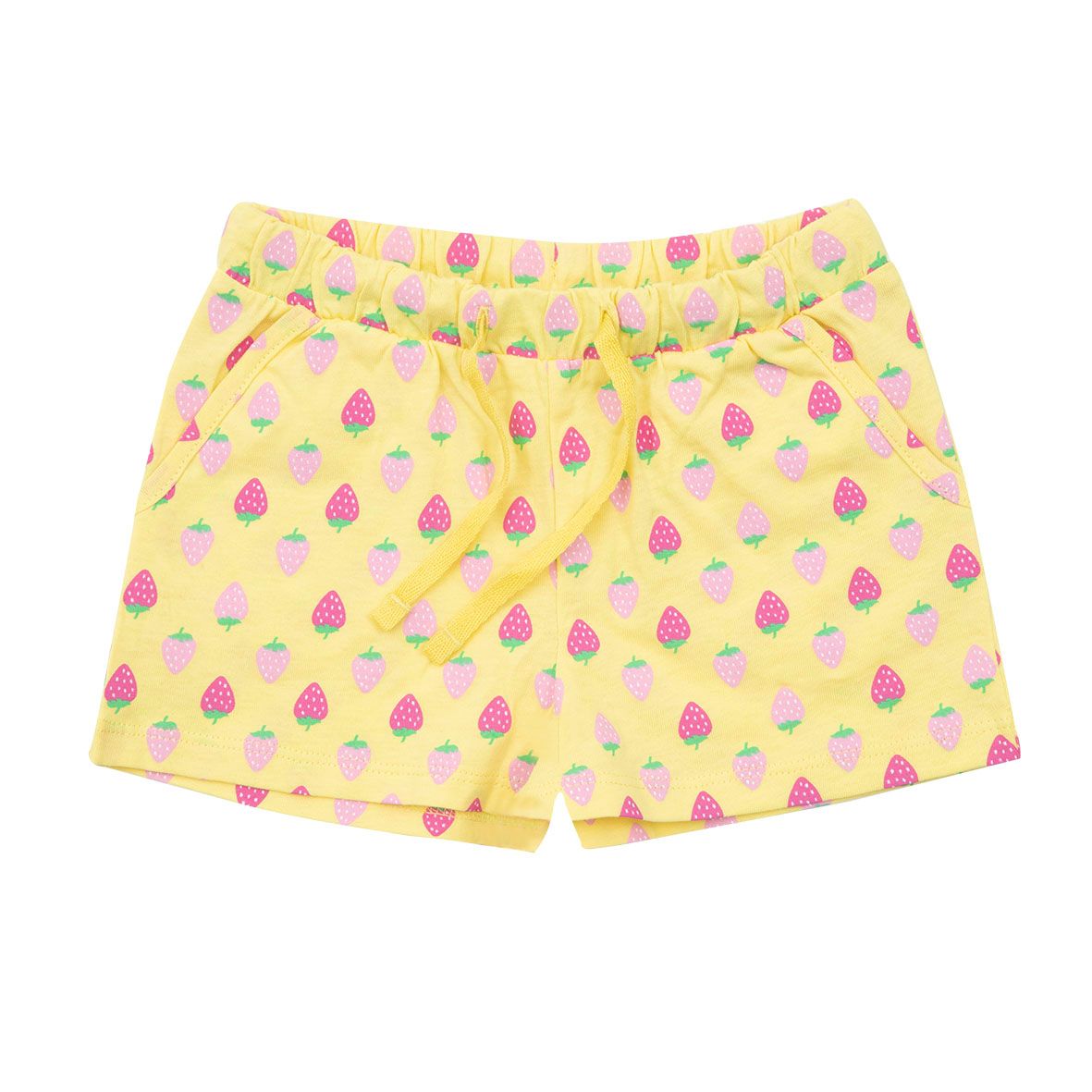 Shorts jersey bimba giallo stampa fragoline - Mawi