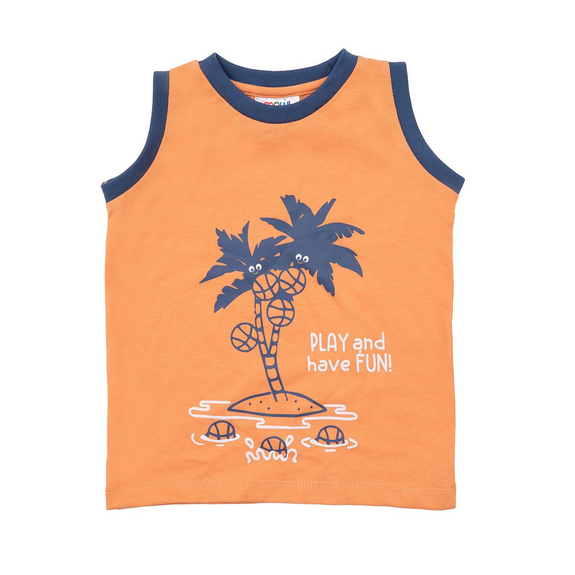Canotta jersey bimbo arancione stampata - Mawi