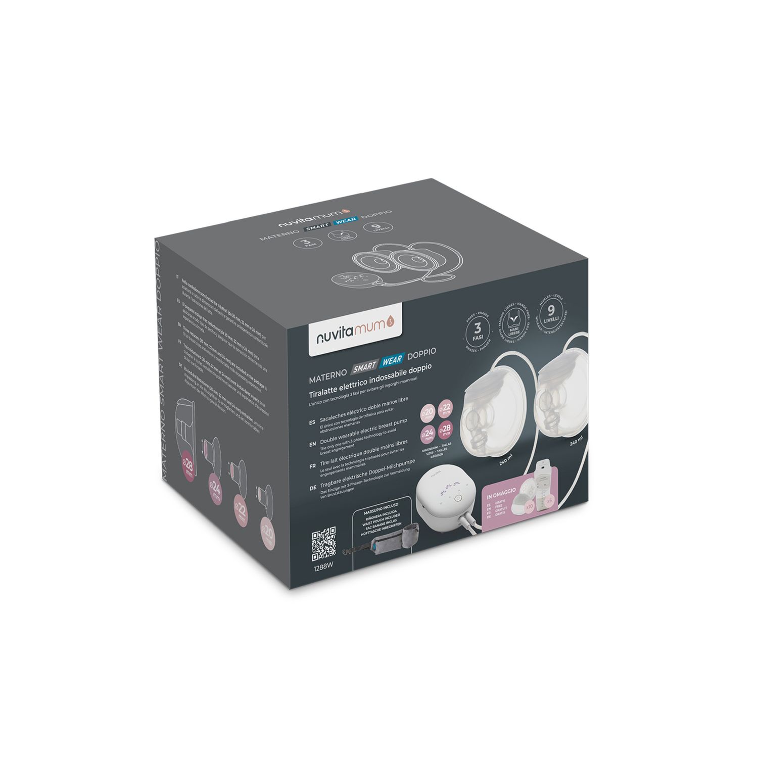 Tiralatte elettrico indossabile doppio a 3 fasi - nuvita - Nuvita