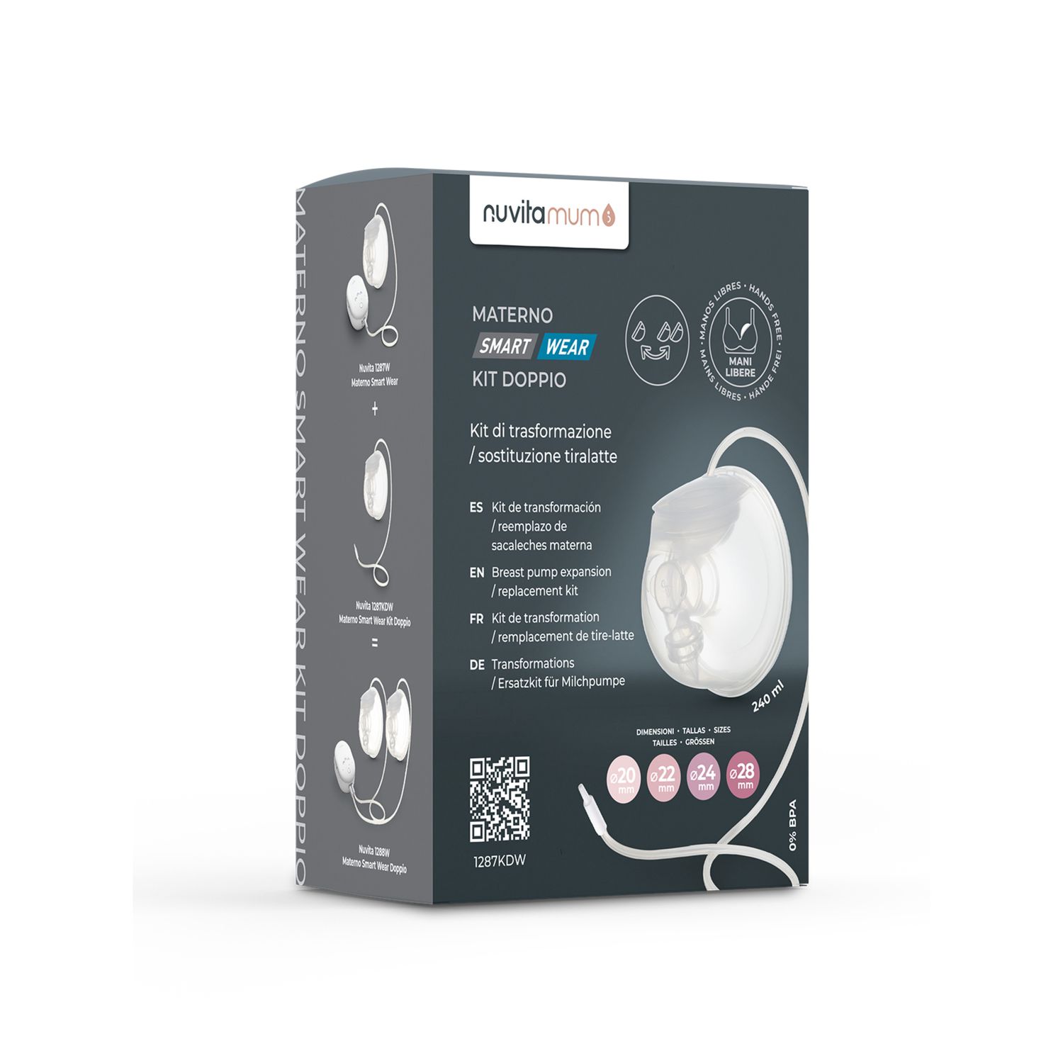 Kit per trasformare il tiralatte materno smart wear singolo in doppio - nuvita - Nuvita