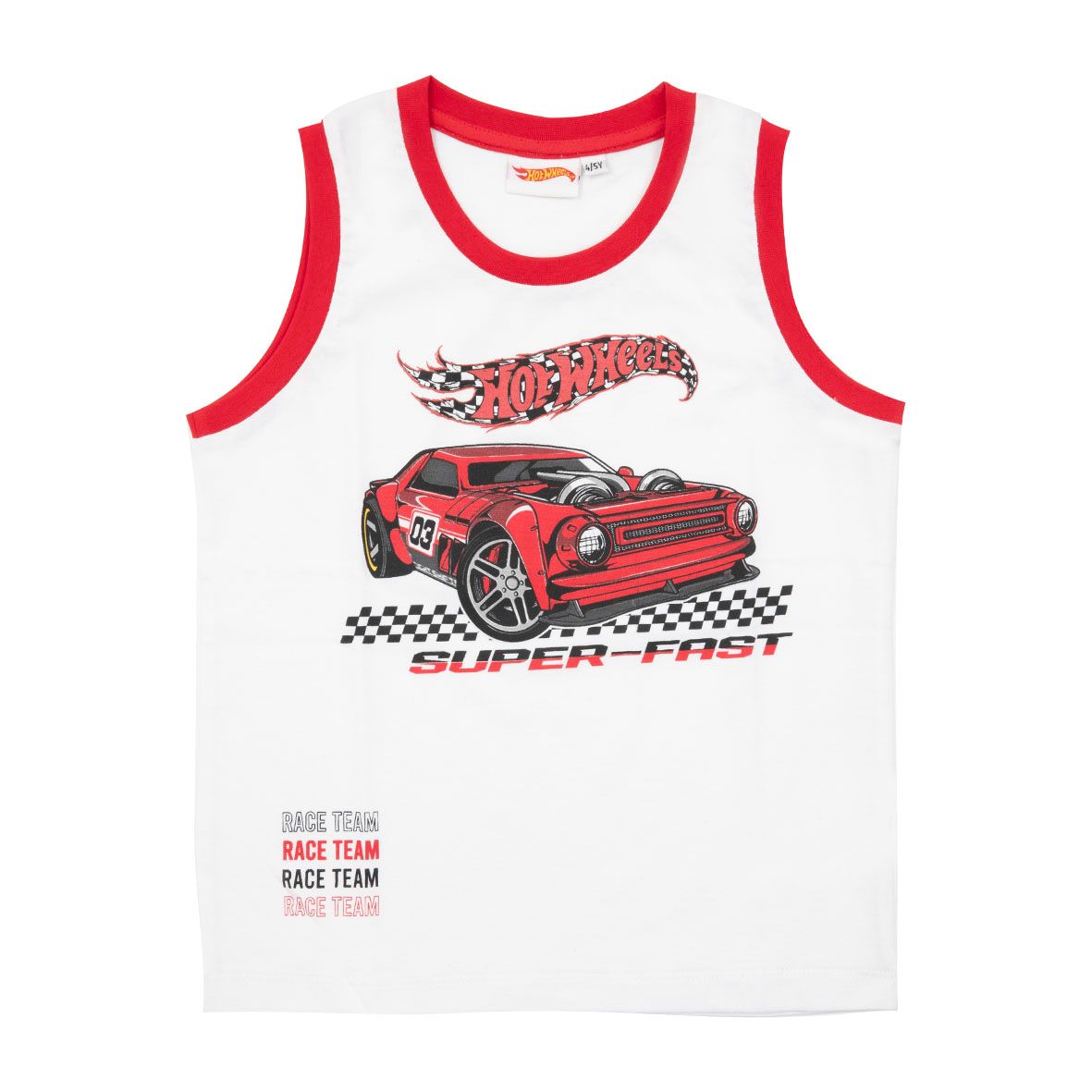 Canottiera bimba bianca "hot wheels" - Disney