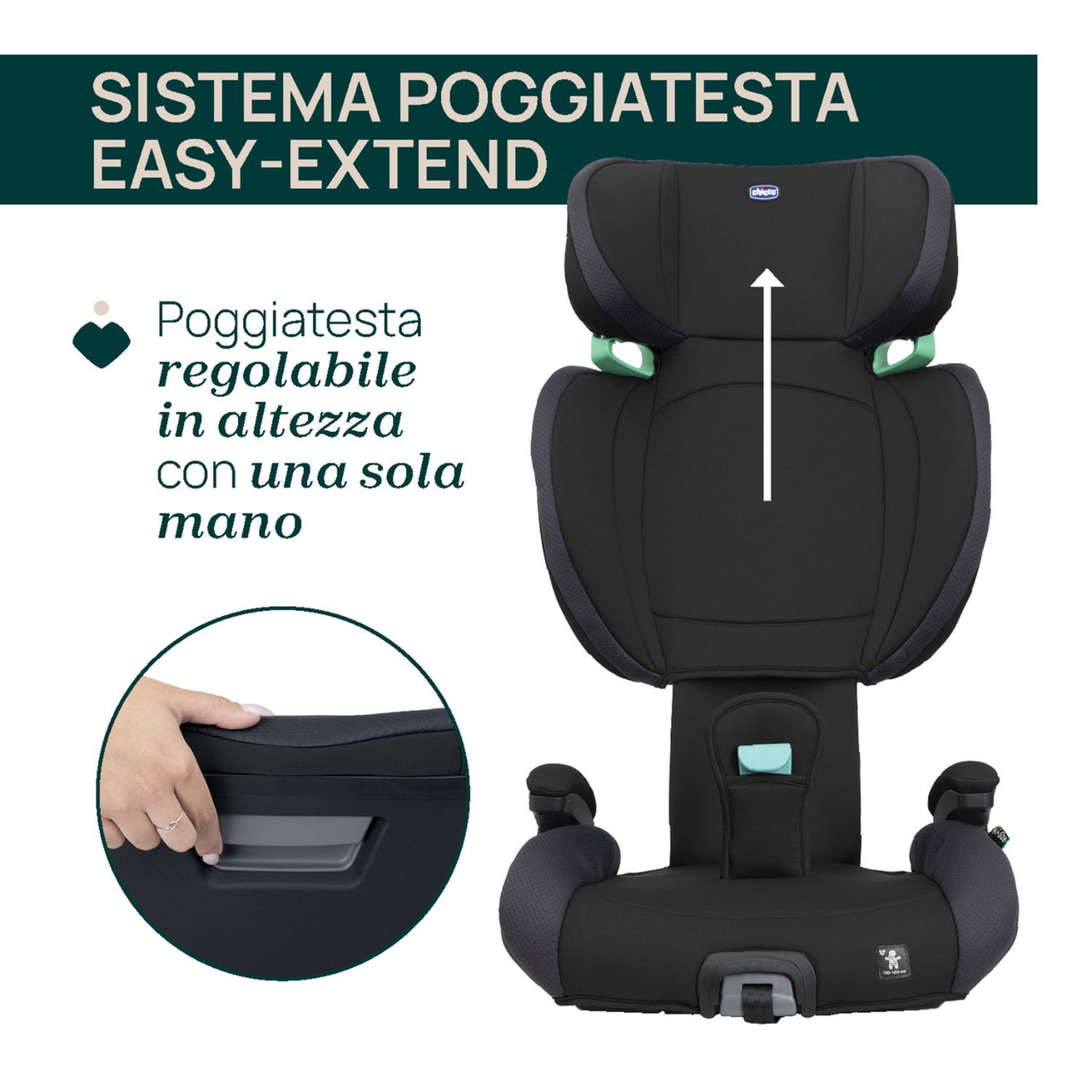Seggiolino auto quizy i-size black (100–150 cm) - chicco - Chicco