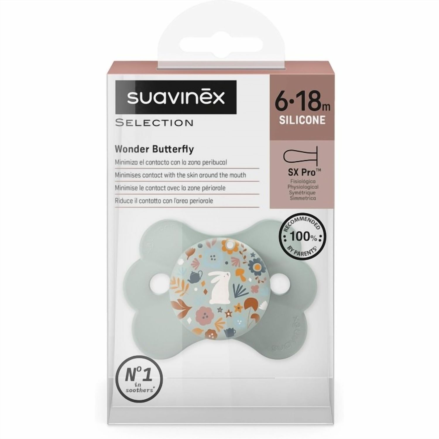 Succhietto wland silicone 6/18 mesi liberty azzurro -suavinex - Suavinex