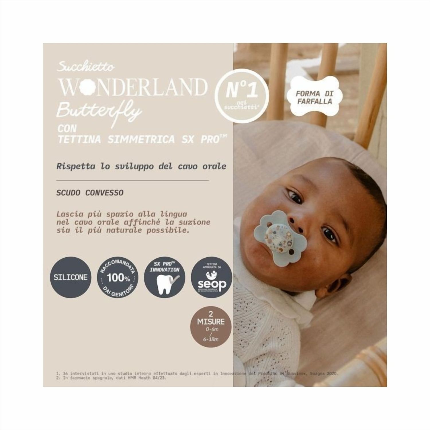 Succhietto wland silicone 6/18 mesi liberty azzurro -suavinex - Suavinex