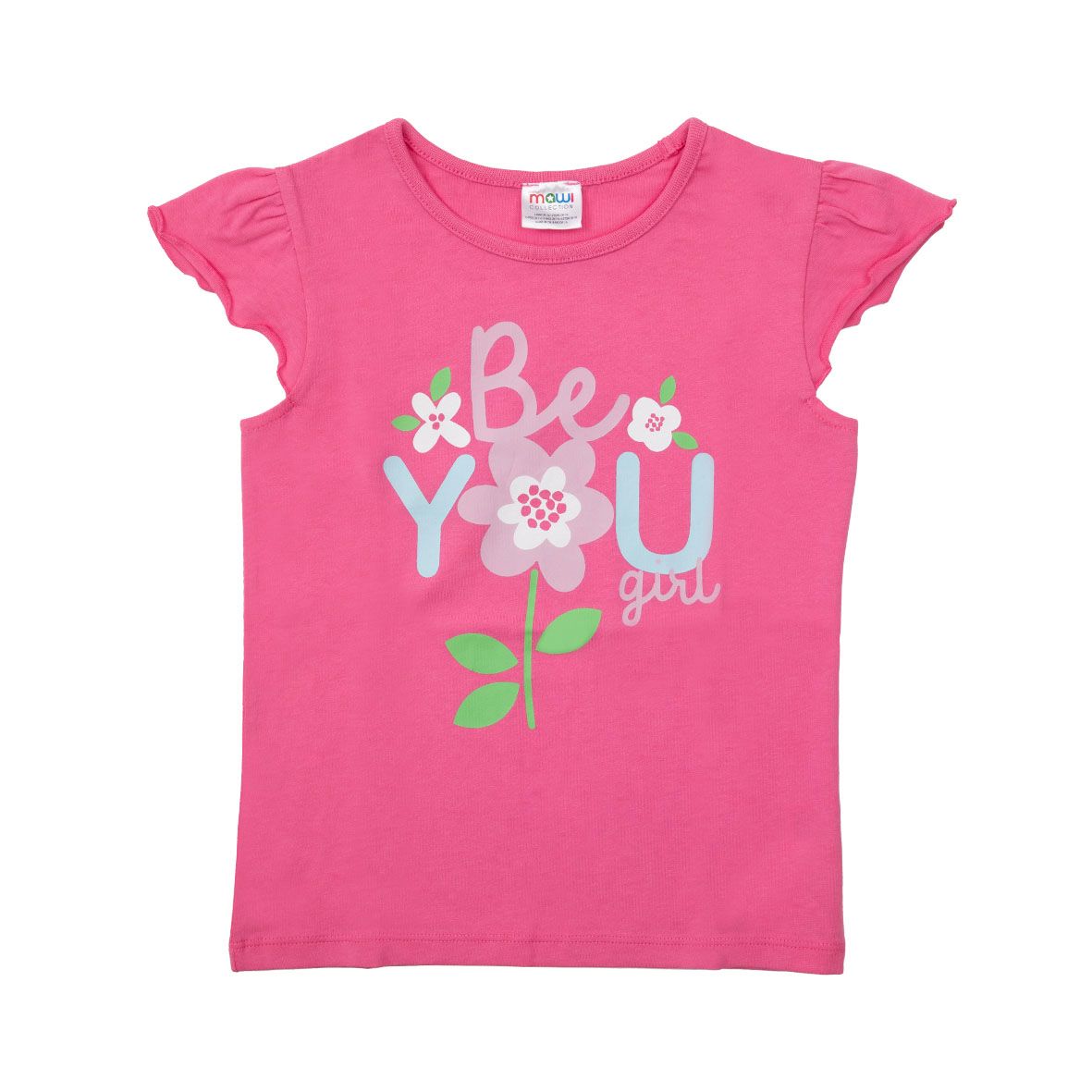 Canotta jersey bimba rosa stampa "fiore grande" - Mawi