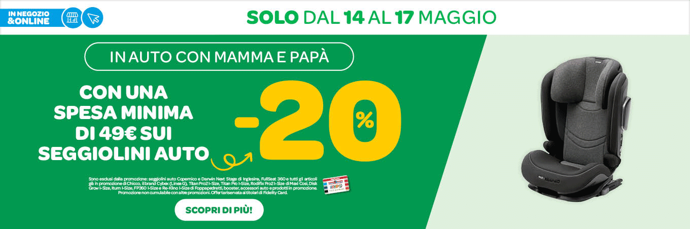 🚗 SEGGIOLINI AUTO -20%🚗