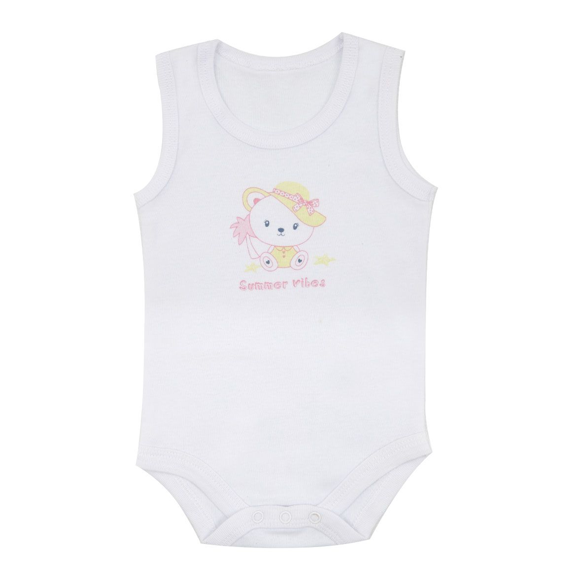 Body bianco bimba stampa orsetto - Mawi