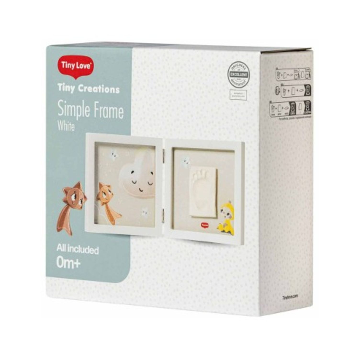 Cornice semplice bianca per impronte e foto del neonato - tiny love - TINY LOVE