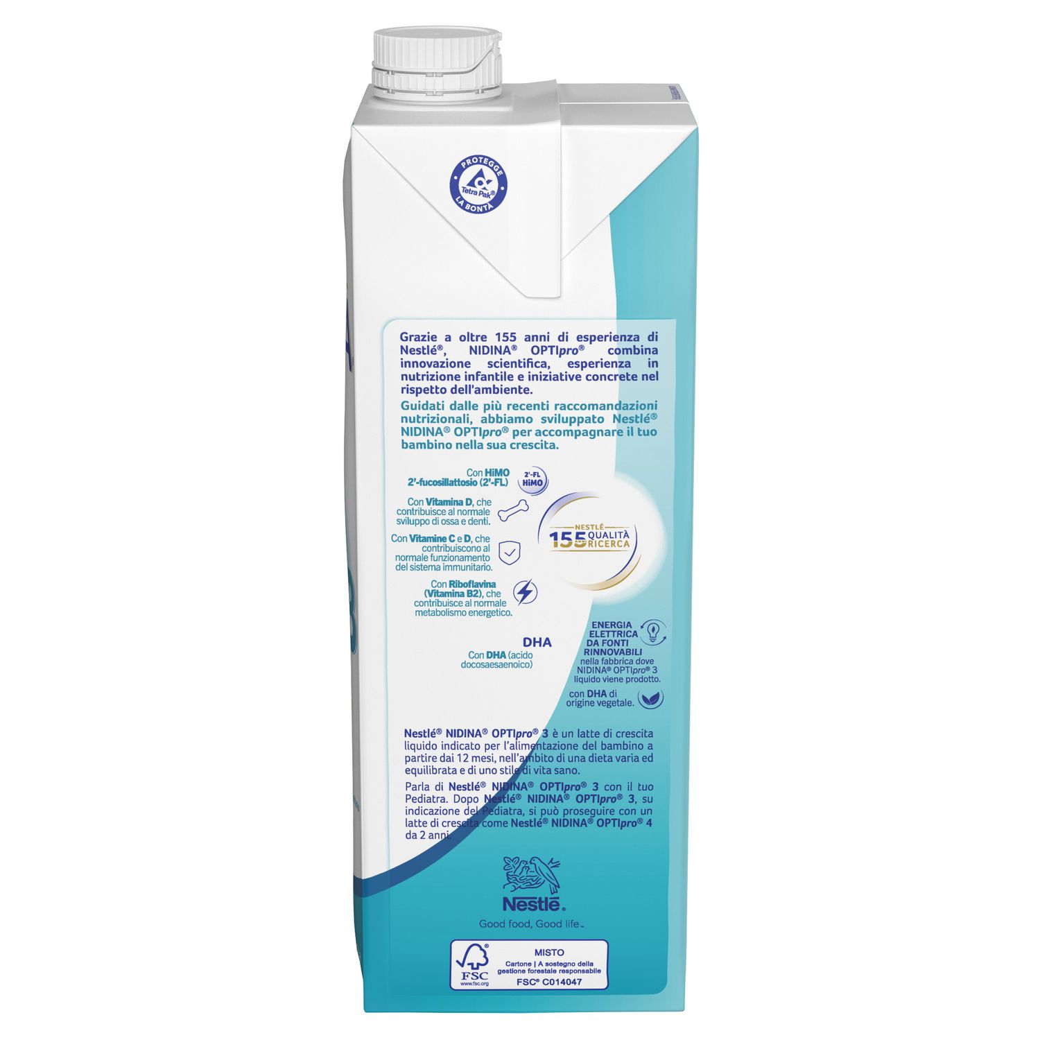 Latte di crescita liquido nidina optipro 3 dai 12 mesi. brick da 1l - nestlé - NESTLE'