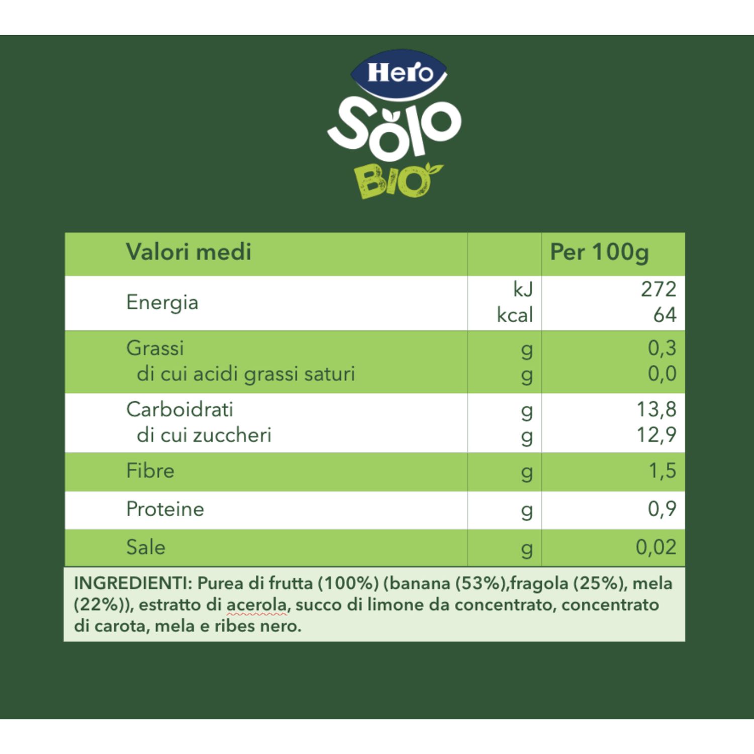 Pouch bluey mela banana fragola 100g - hero - Hero