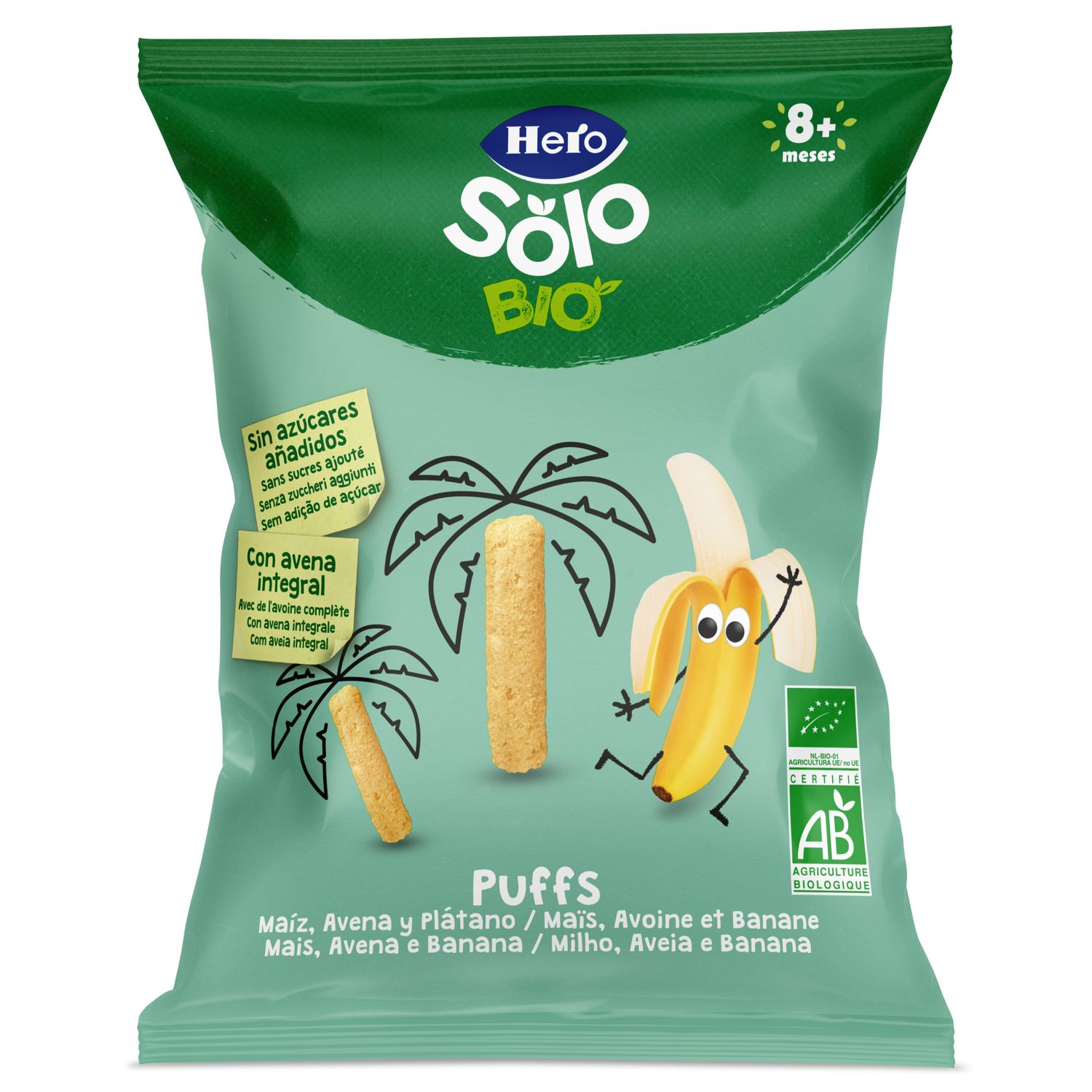 Solo snack puff avena banana 25g - hero - Hero