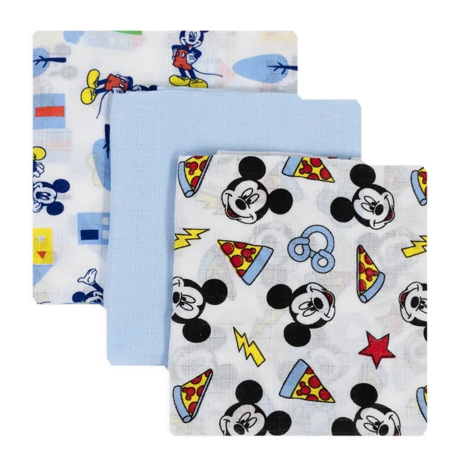 Topolino - set 3 quadrati di garza mussole cotone - Disney