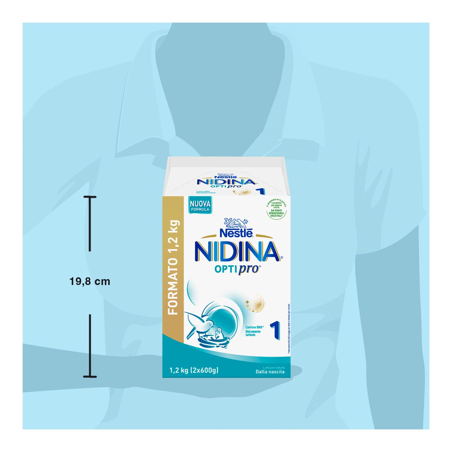 Nidina optipro 1 dalla nascita latte in polvere - 1.2 kg (2x600g) -nestlé - NESTLE'