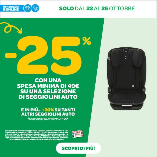 🚗 SEGGIOLINI AUTO -20%🚗