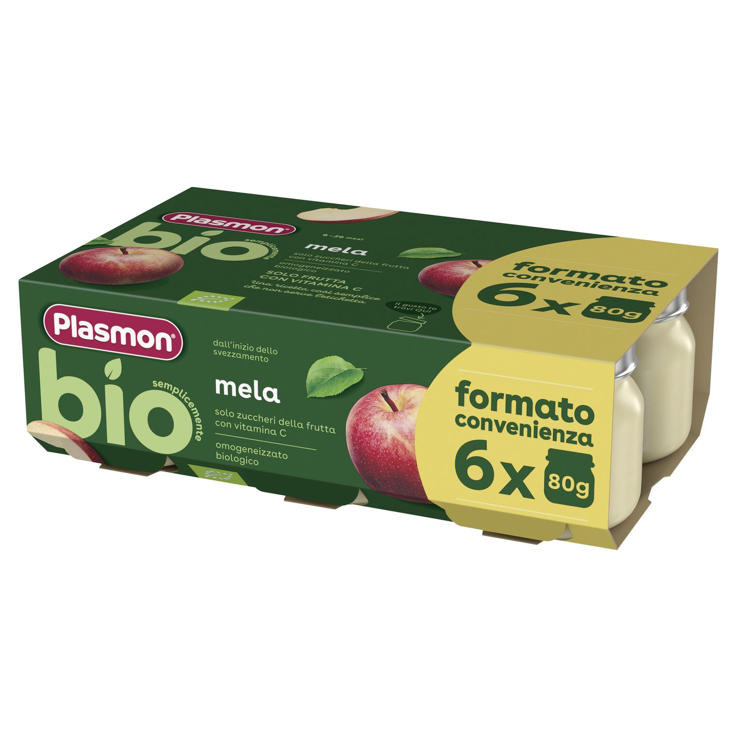 Omogeneizzato bio - mela 6x80g - plasmon - Plasmon