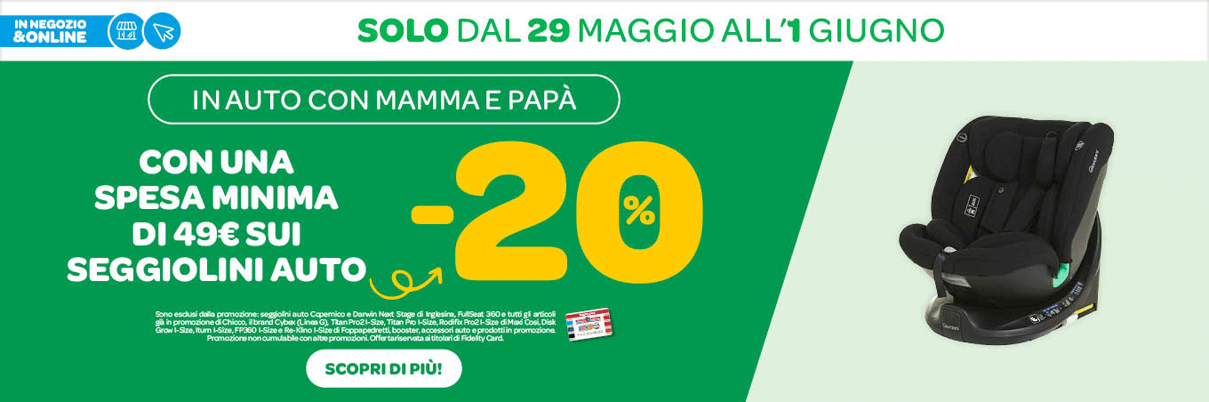 🚗 SEGGIOLINI AUTO -20%🚗