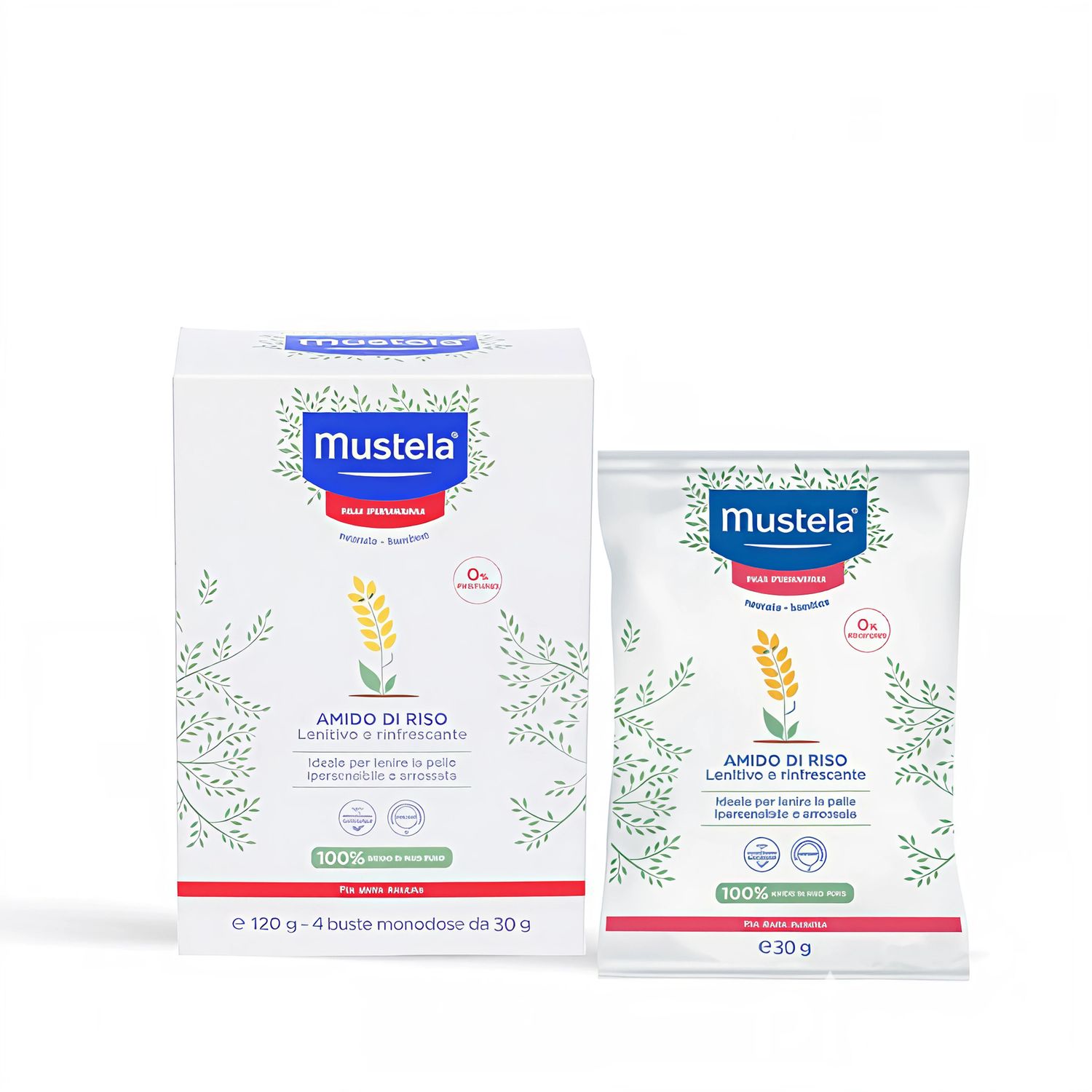 Amido di riso 4 bustine monodose da 30 gr - mustela - Mustela