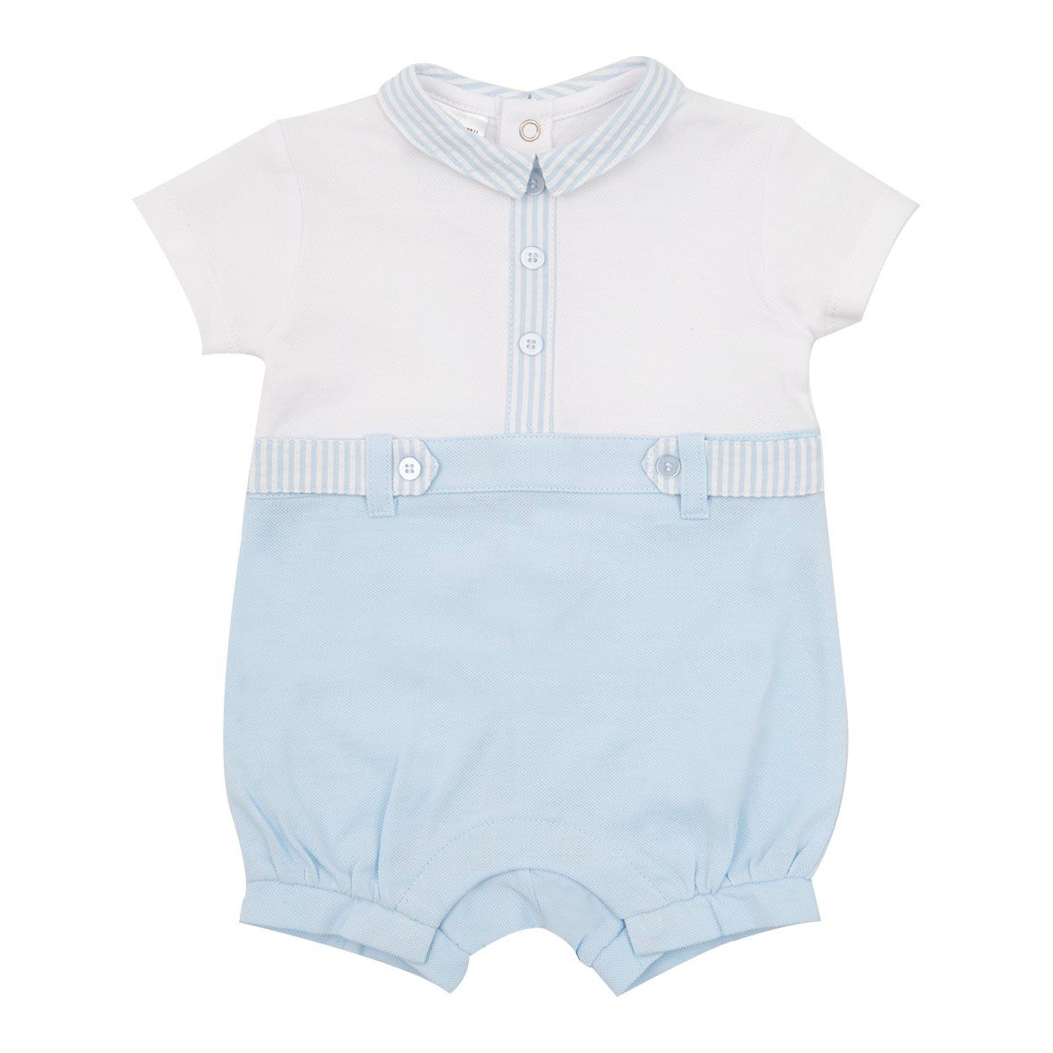 Tutina corta piquet bimbo azzurra - Mawi