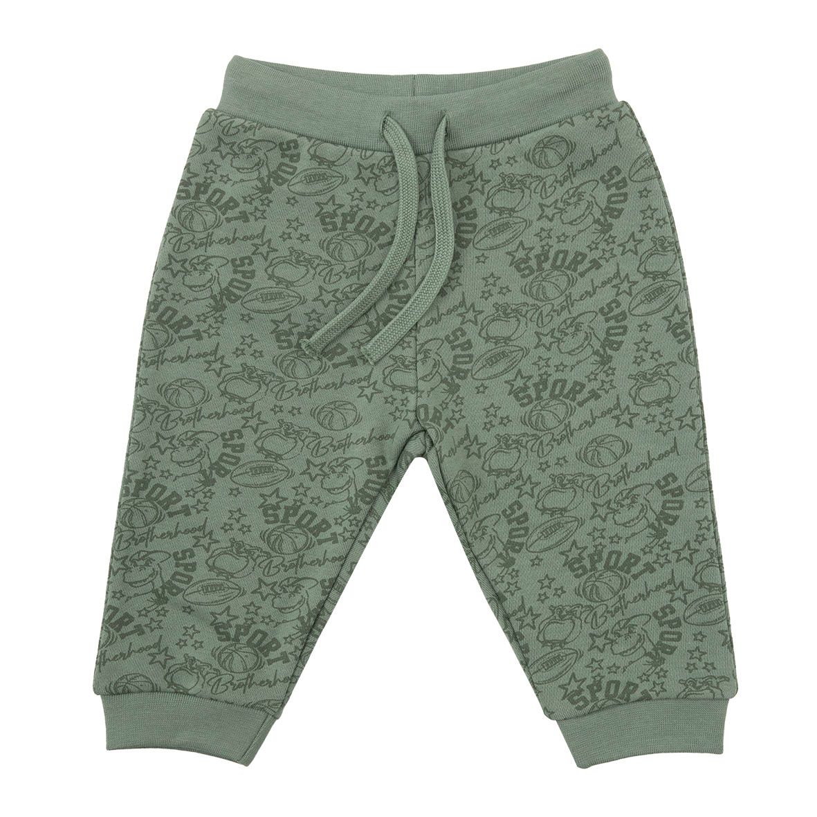 Pantalone felpato bimbo verde stampato - Mawi