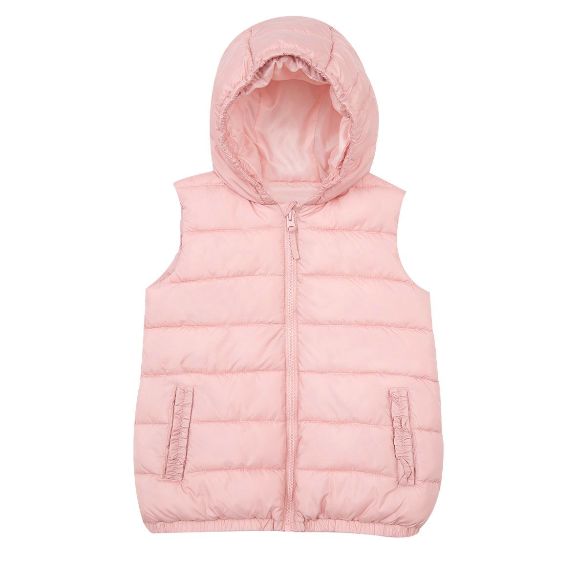 Gilet imbottito bimba rosa con cappuccio - Mawi