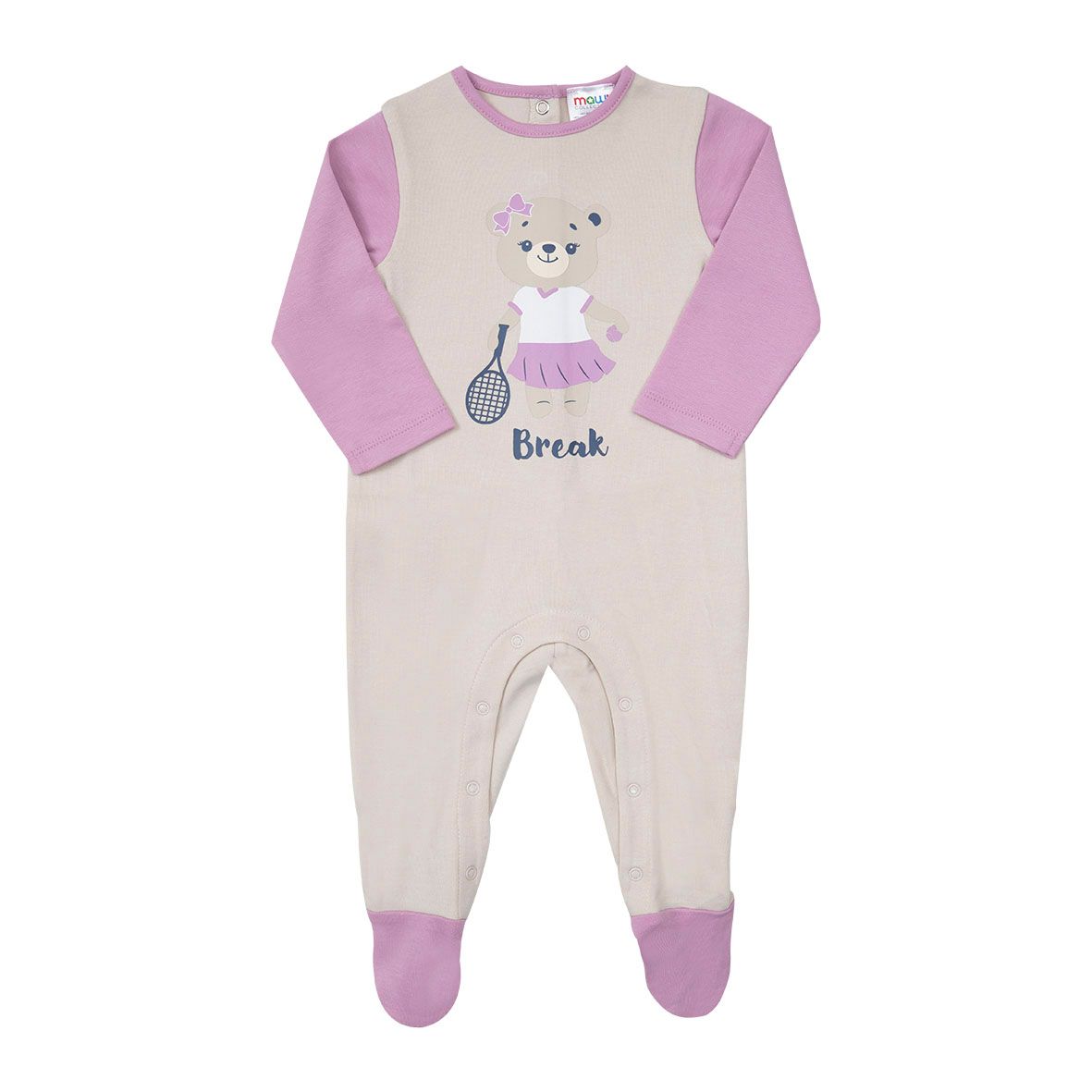 Tutina interlock bimba bicolor beige/lilla - Mawi