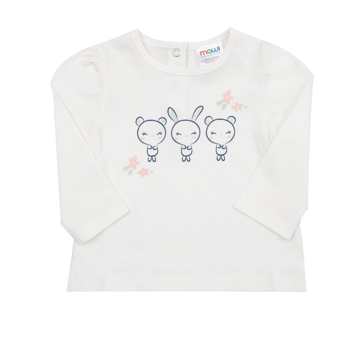 T-shirt manica lunga bimba bianca stampata - Mawi