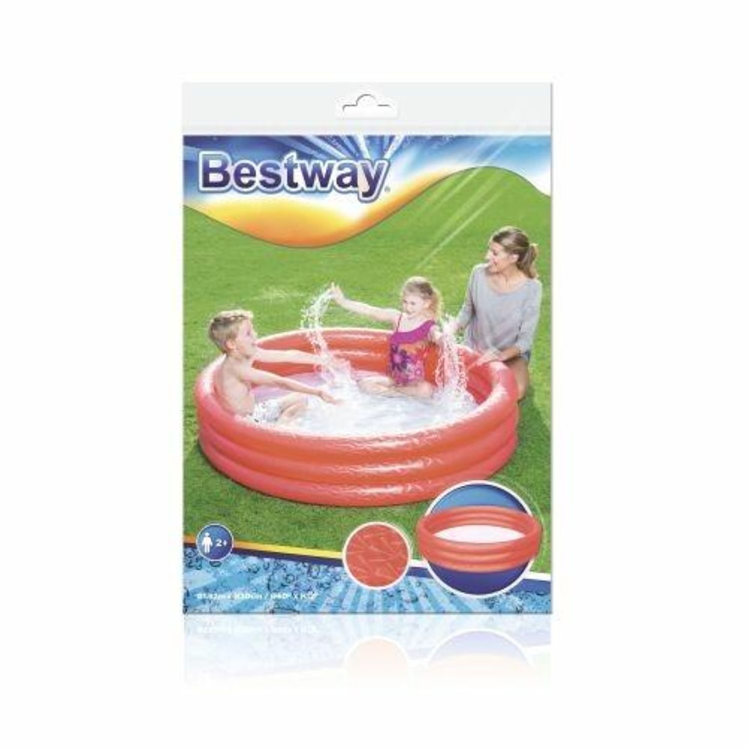 Piscina tinta unita a 3 anelli 152x30 cm - 2 colori assortiti - effetto ghiaccio - Bestway