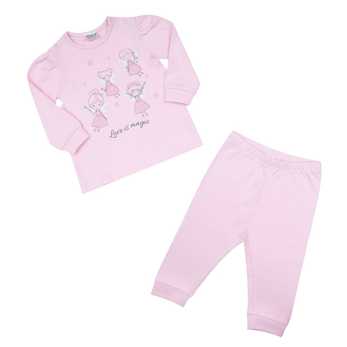 Pigiama due pezzi bimba rosa "fatine" - Mawi