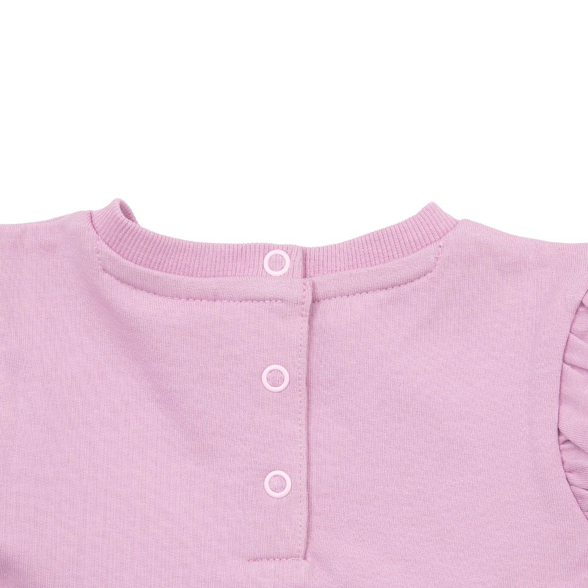 Maglia french terry bimba con rouches rosa - Mawi
