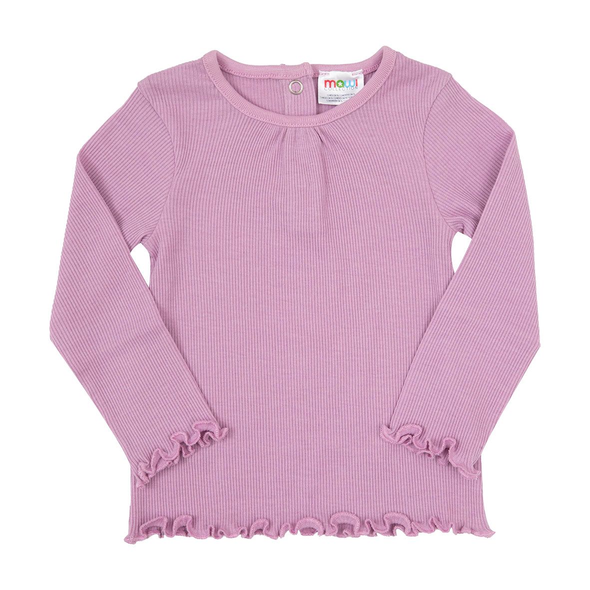T-shirt manica lunga da bambina lilla costina - Mawi