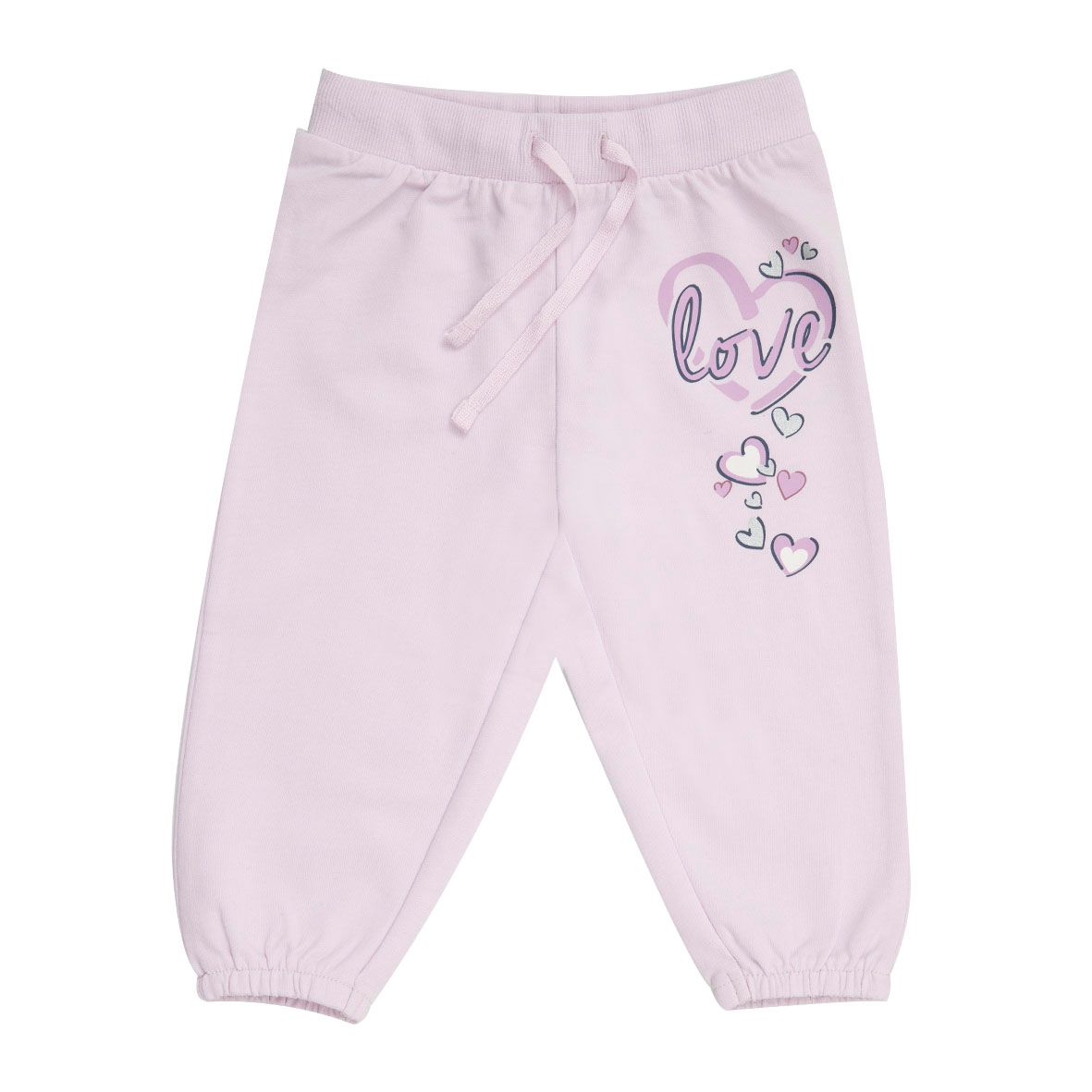 Pantalone french terry bimba rosa con stampa - Mawi