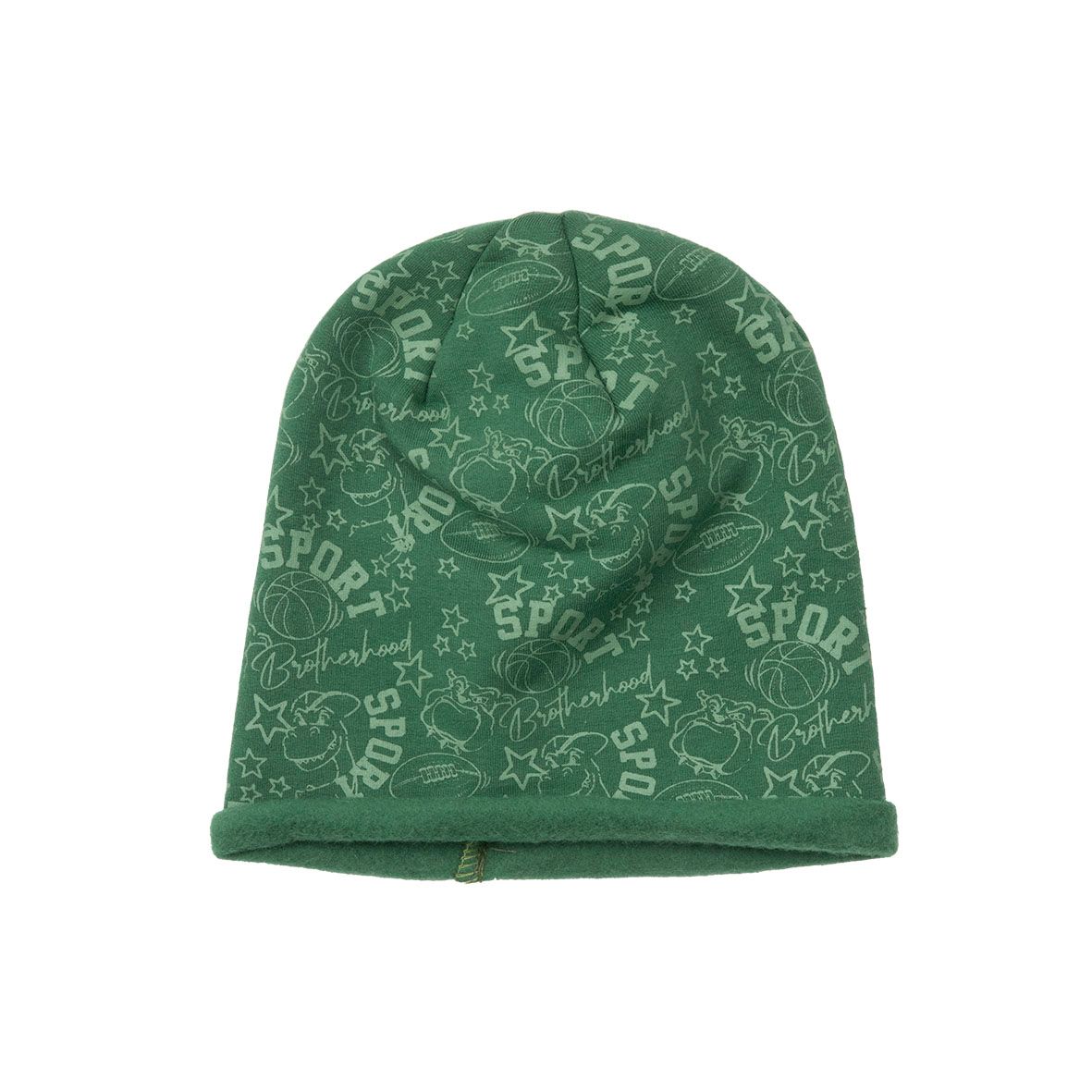 Cappello felpato bimbo verde stampato - Mawi