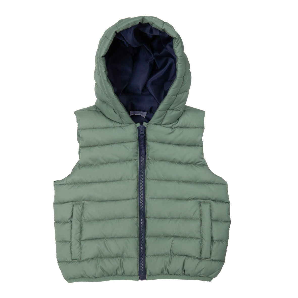 Gilet imbottito bimbo verde con cappuccio - Mawi