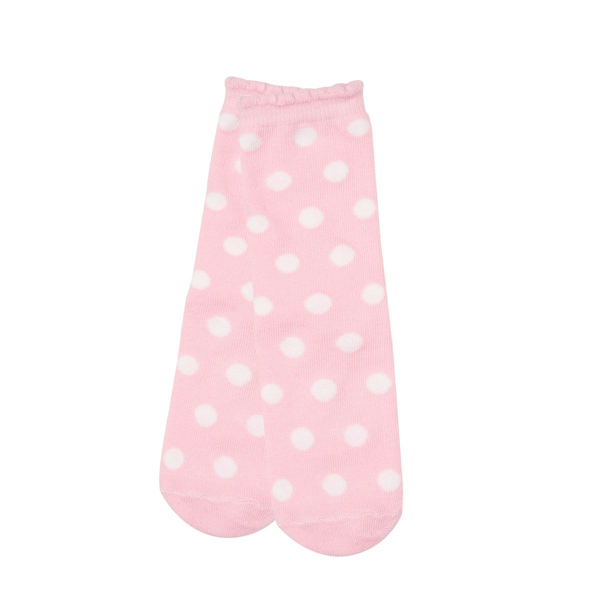 Set 2 paia di calze antiscivolo bimba rosa e beige stampate - Mawi