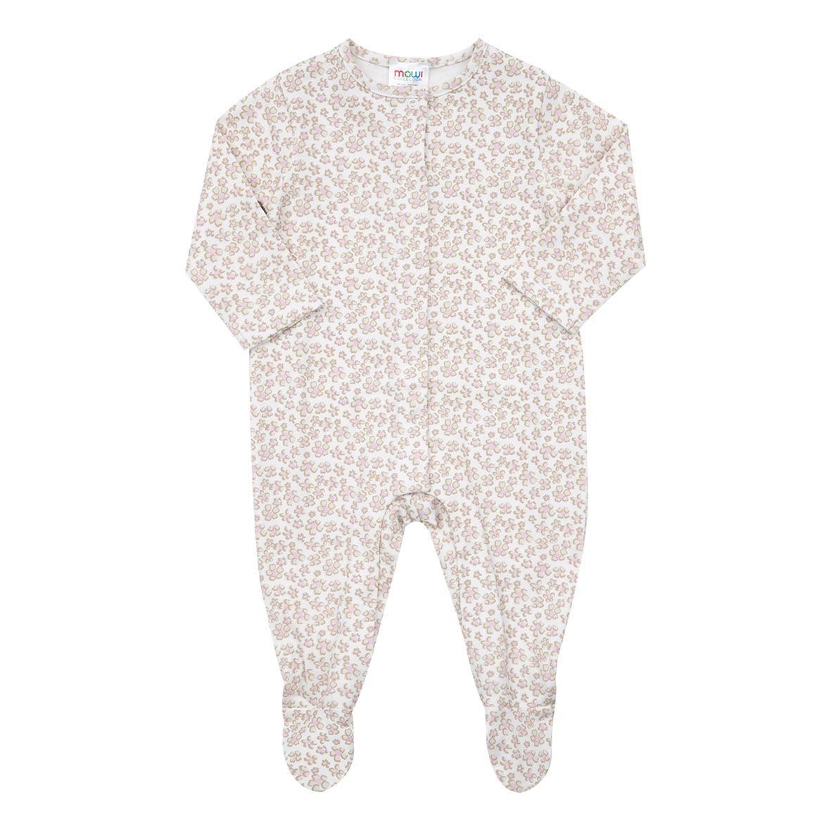 Tutina interlock bimba,beige stampata - Mawi