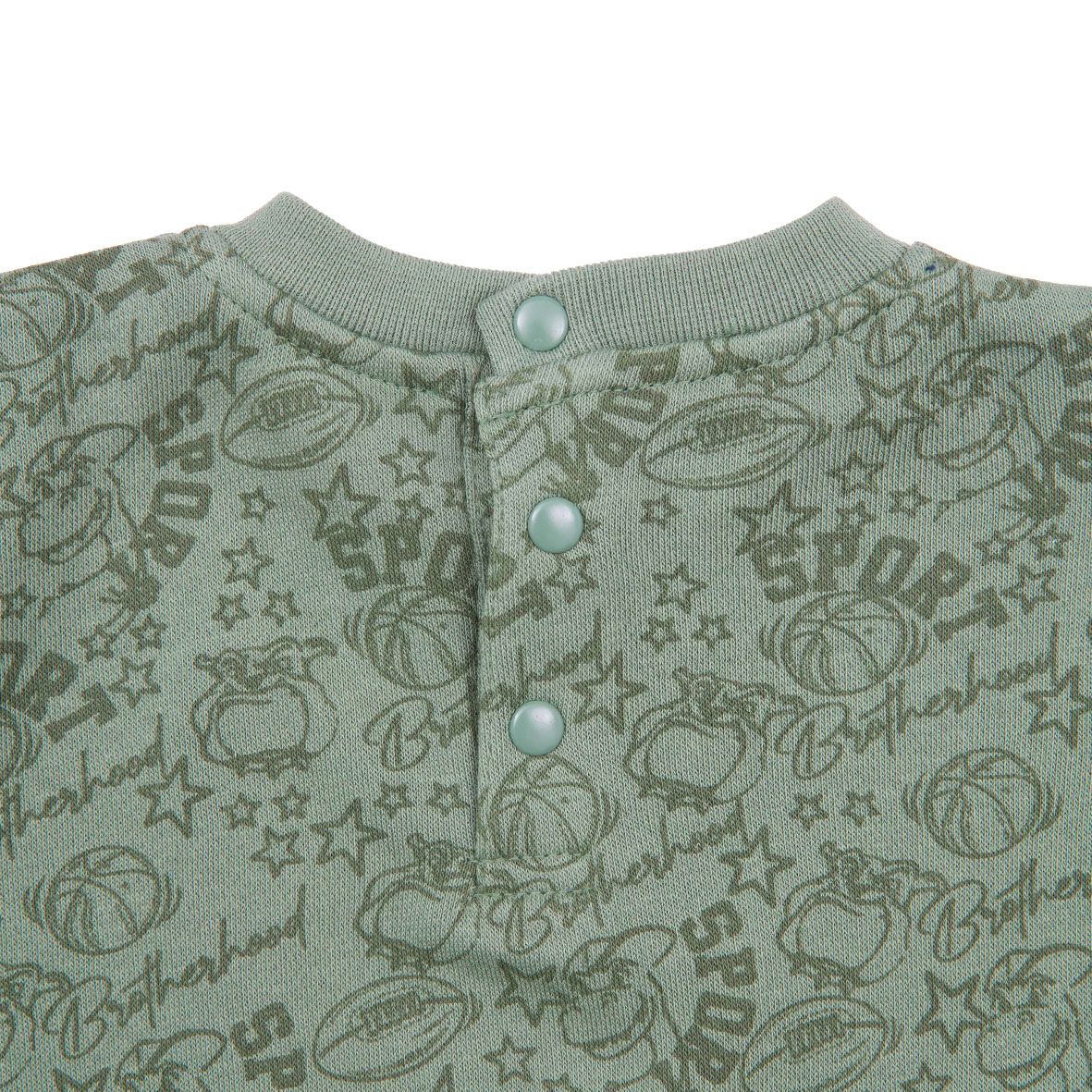 Felpa bimbo verde stampa "sport club" - Mawi