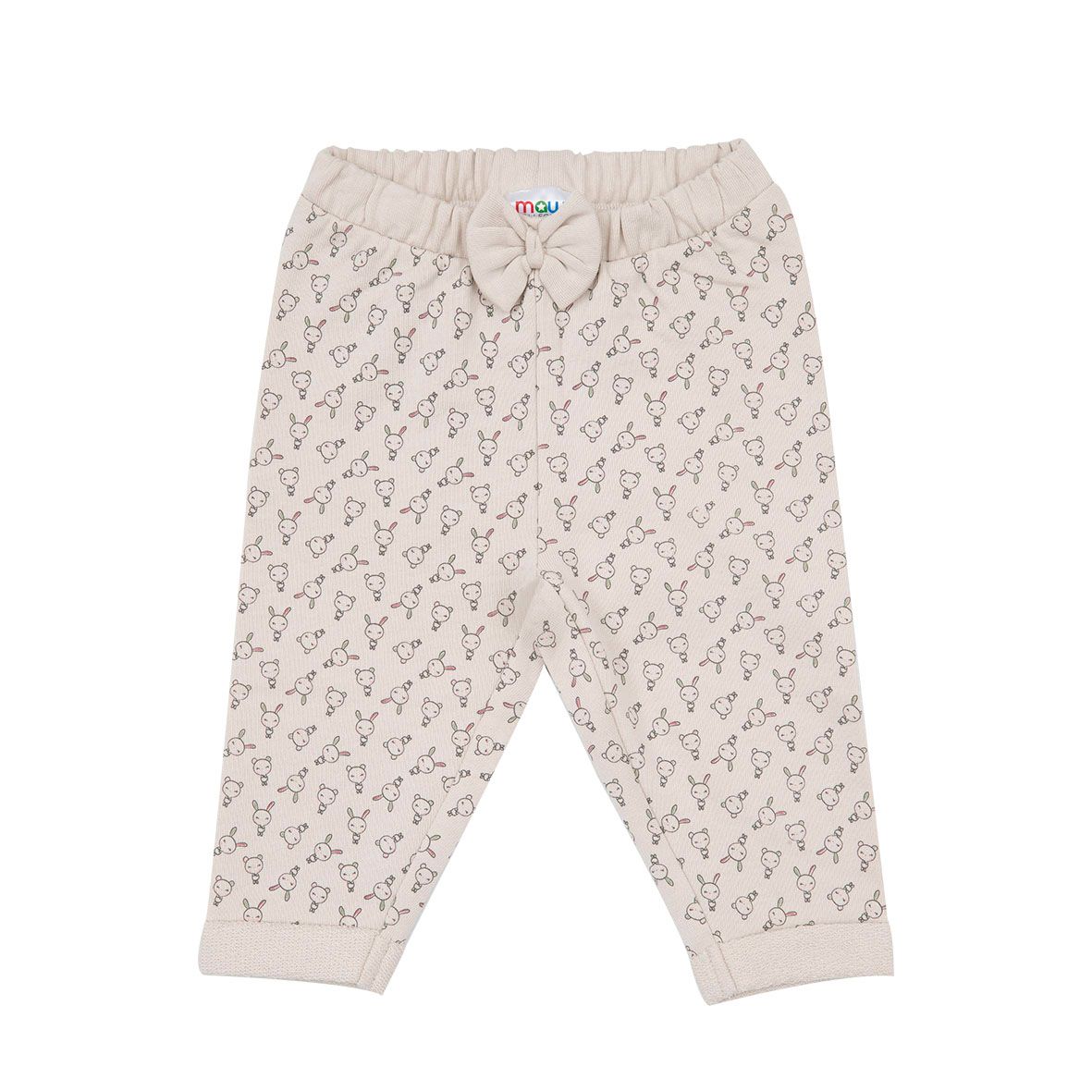 Pantalone felpato bimba beige stampato - Mawi