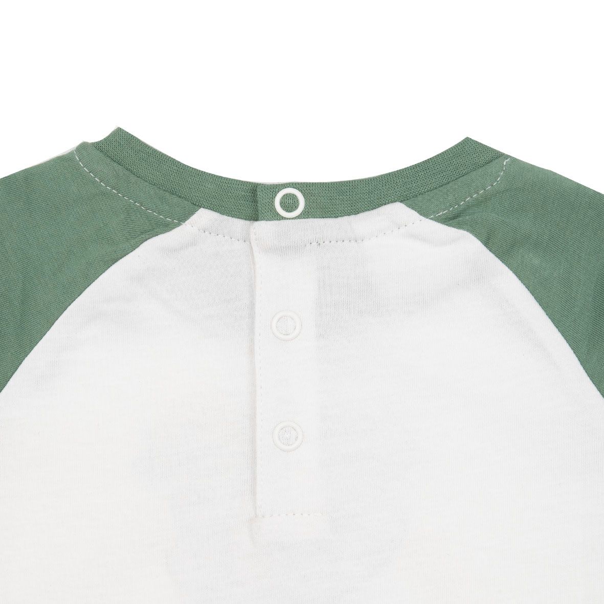 T-shirt jersey manica lunga bimbo bianco/verde "orsetto" - Mawi