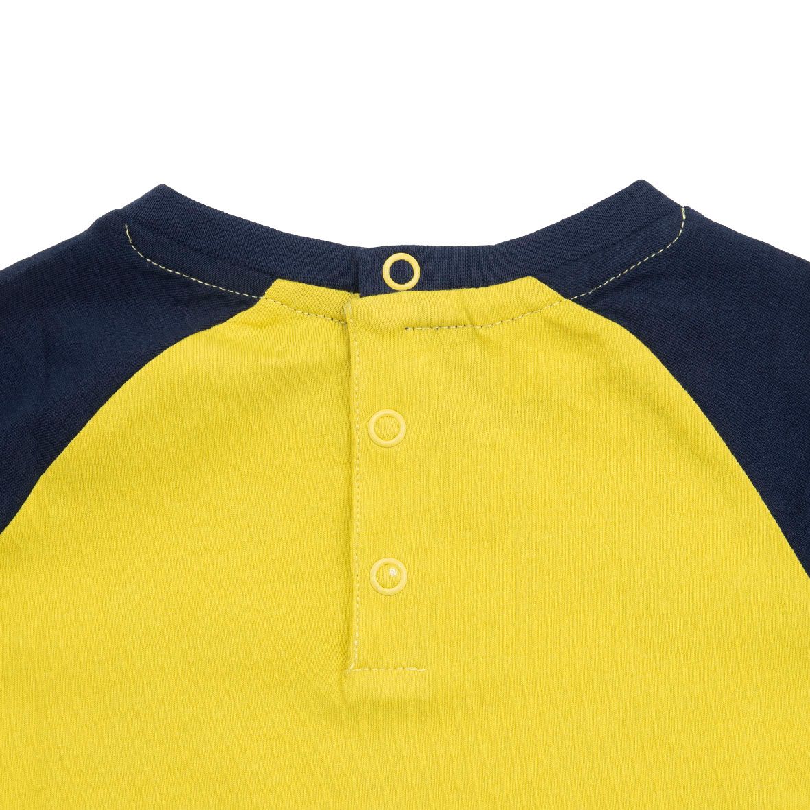 T-shirt jersey manica lunga bimbo blu/giallo "dino" - Mawi
