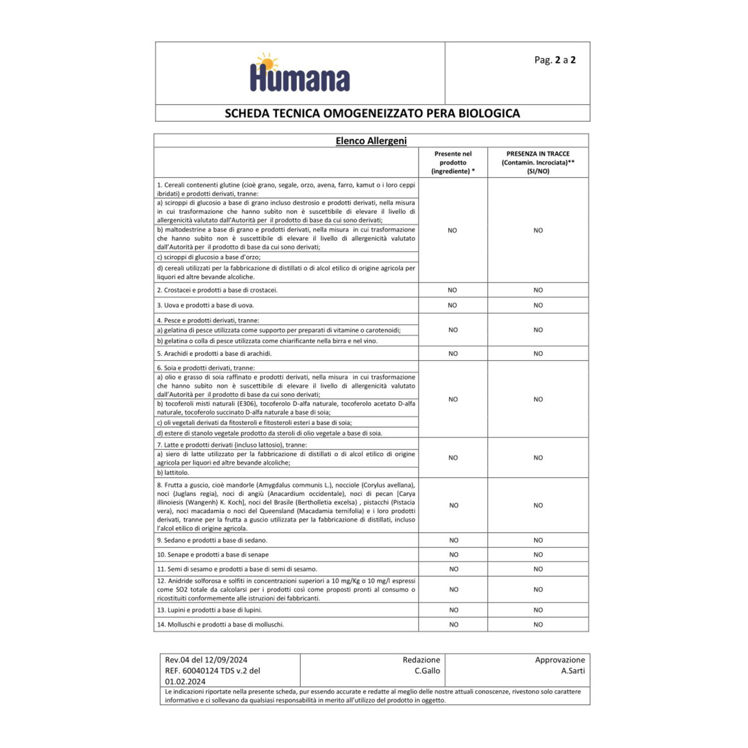 Omogeneizzato biologico  pera 4x100g - humana - Humana
