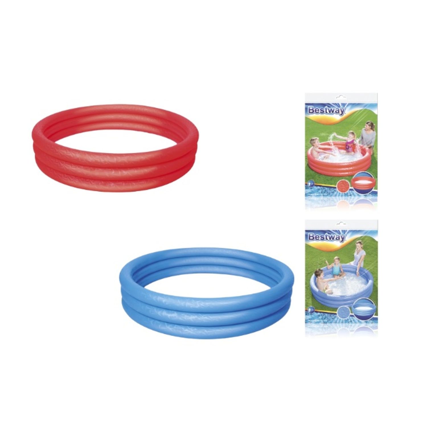 Piscina tinta unita a 3 anelli 152x30 cm - 2 colori assortiti - effetto ghiaccio - Bestway