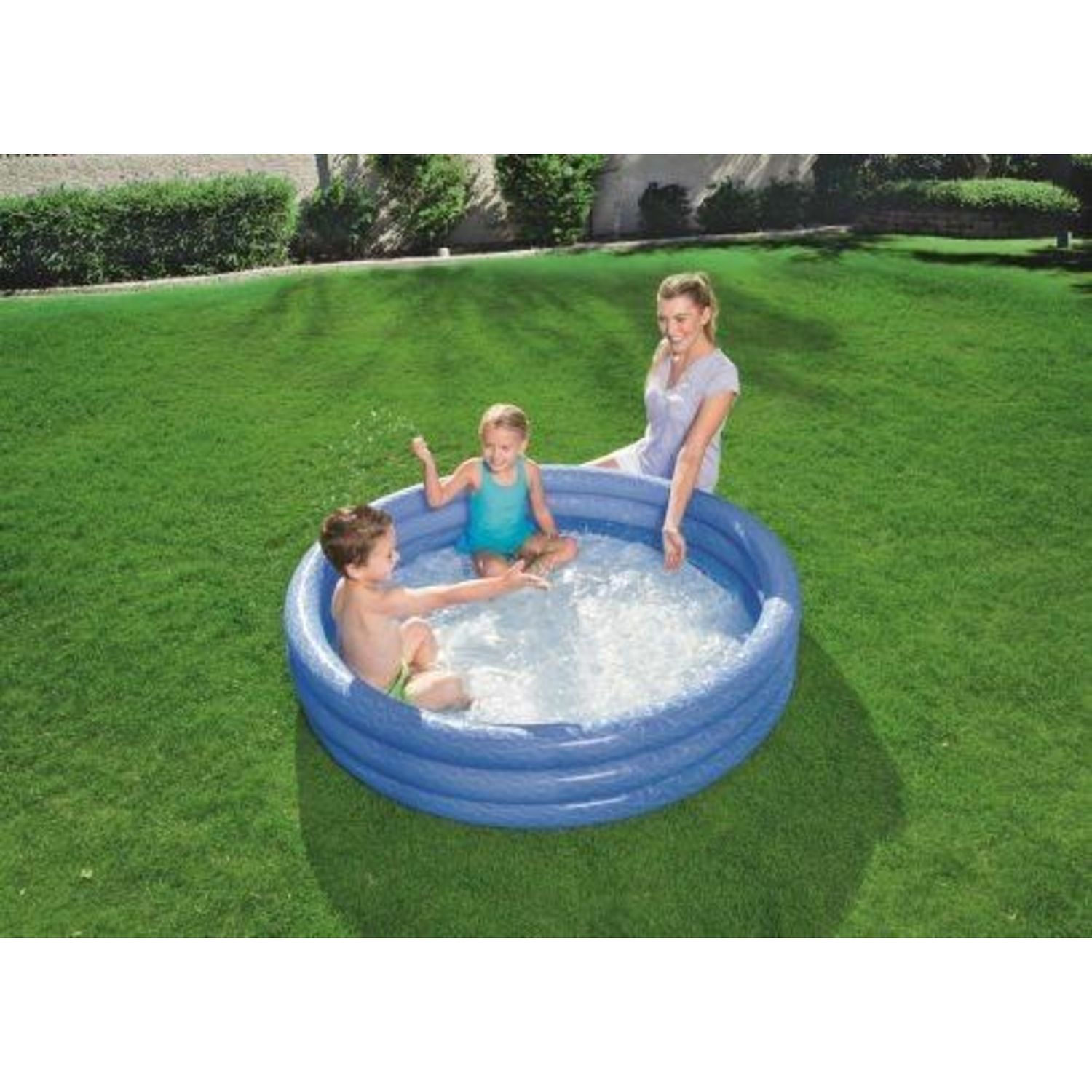 Piscina tinta unita a 3 anelli 152x30 cm - 2 colori assortiti - effetto ghiaccio - Bestway